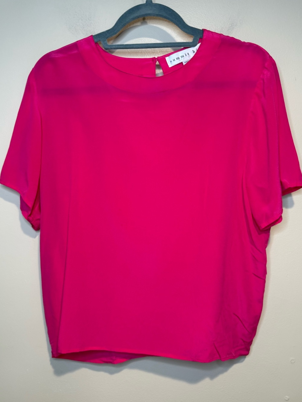 100% silk blouse women’s large hot pink - summit hill